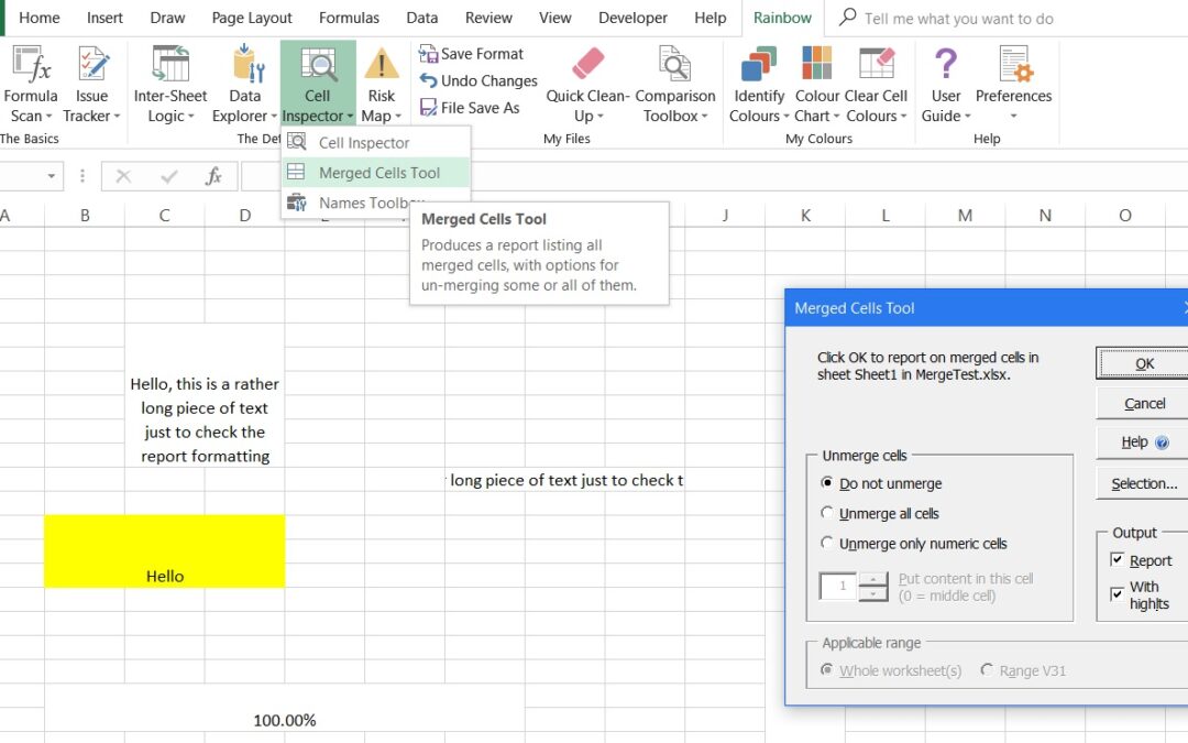 Fix merged cell problems with Rainbow 11.1