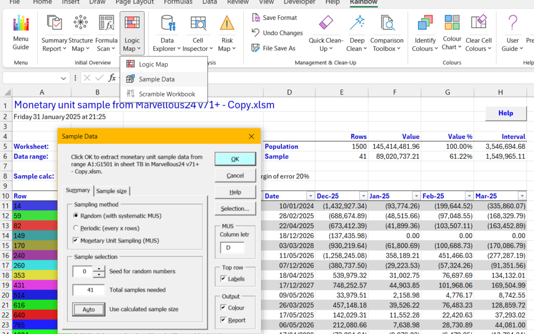 Monetary Unit Sampling (MUS) and new high-speed Logic Map